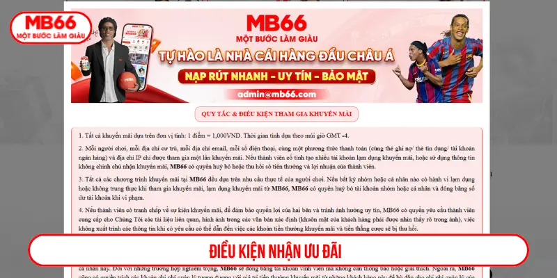 Điều kiện nhận ưu đãi