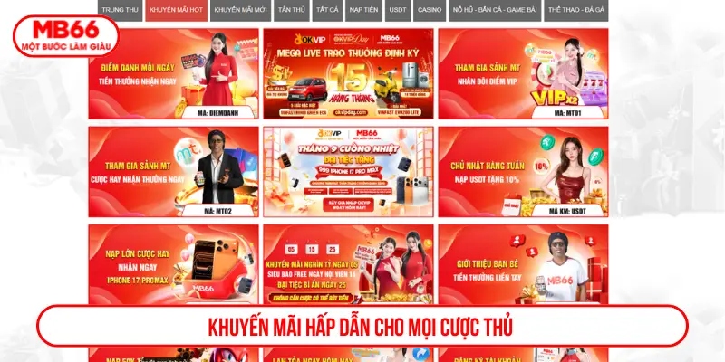 Khuyến mãi hấp dẫn cho mọi cược thủ