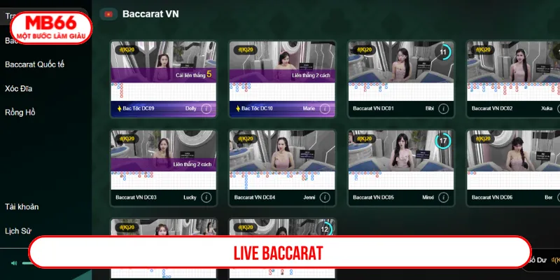 live baccarat