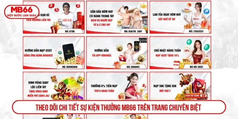 Theo dõi chi tiết sự kiện thưởng MB66 trên trang chuyên biệt