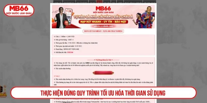 Thực hiện đúng quy trình tối ưu hóa thời gian sử dụng