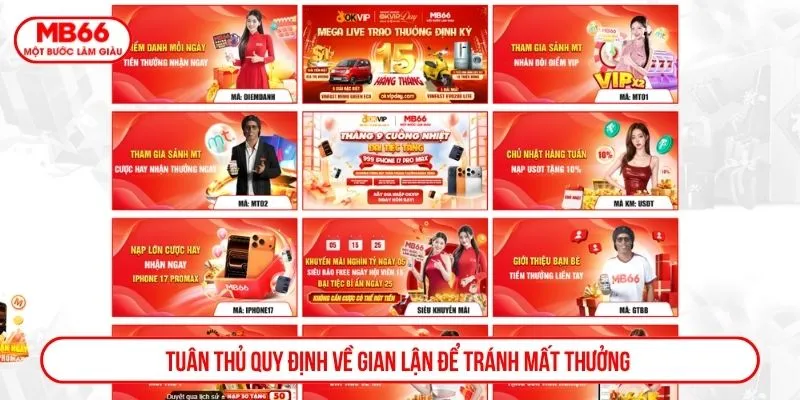 Tuân thủ quy định về gian lận để tránh mất thưởng