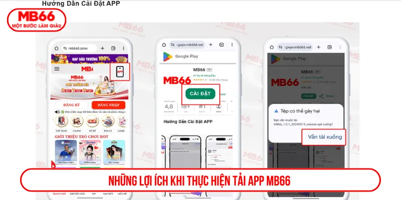 Người chơi được tận hưởng lợi ích từ tải app MB66